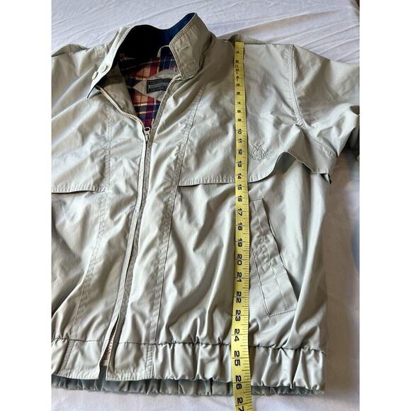 VTG Mens Members Only Jacket Adult Large Beige Bomber Motorcycle Zip Crest Logo - Picture 4 of 8